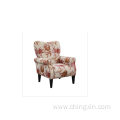 Red Multi Fabric Armed Accent Chair